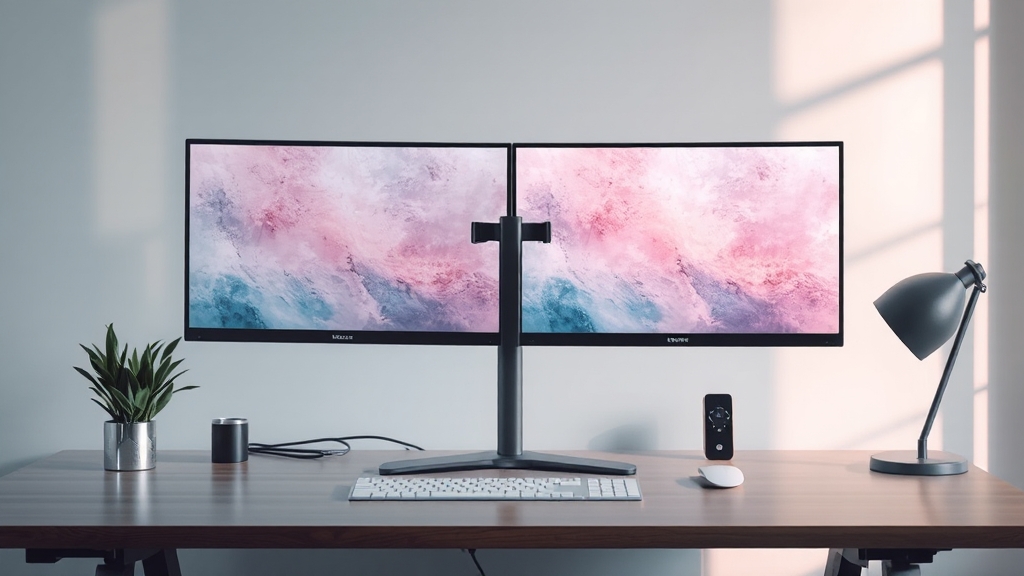 싱글 모니터암 사용 후기 및 만족도 (watercolor 스타일)