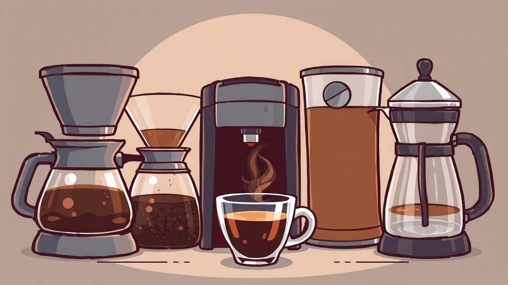 커피 메이커 종류별 특징 (illustration 스타일)
