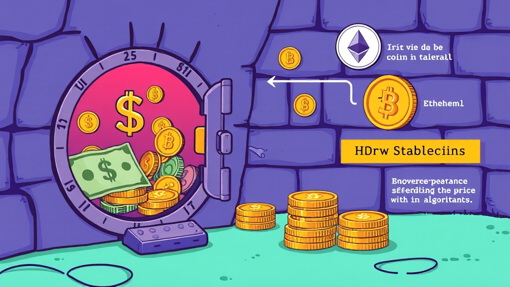 스테이블코인 작동 원리 (cartoon 스타일)