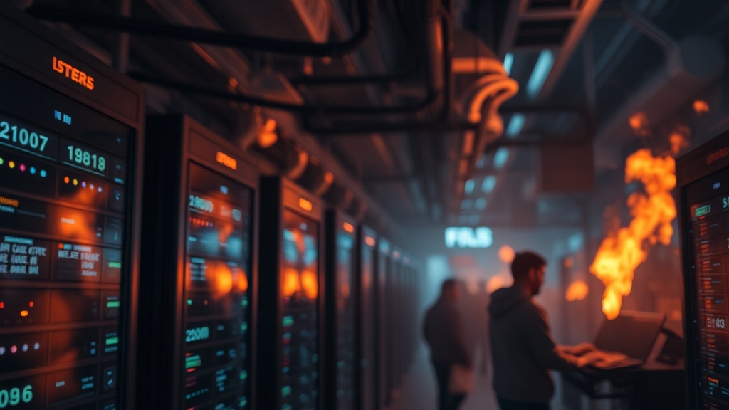 전산 서비스 마비, 얼마나 심각했나? (realistic 스타일)