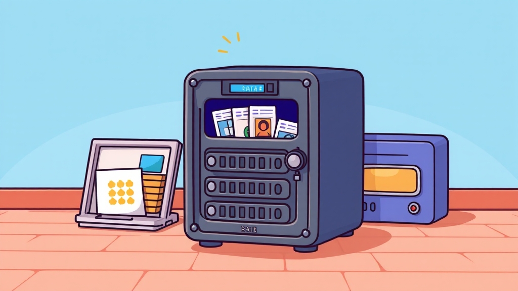 데이터 보호 및 백업 (cartoon 스타일)