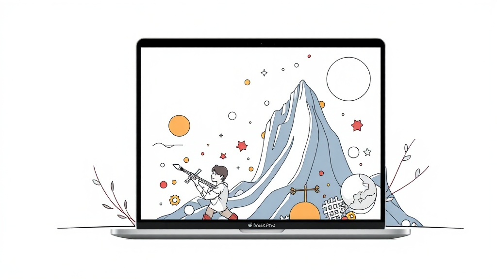 M4 Pro 칩셋 성능 심층 분석 (illustration 스타일)