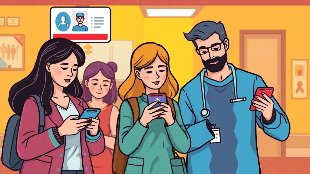 응급 상황, 병원 방문 전 확인 사항 (cartoon 스타일)