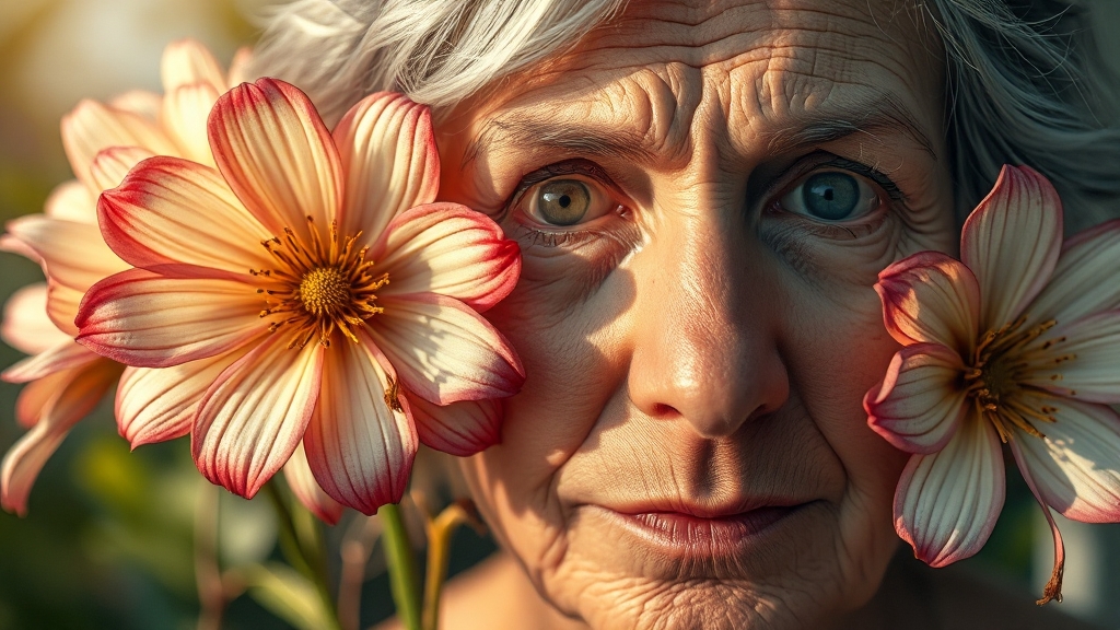 노화 피부 질환 원인 (realistic 스타일)