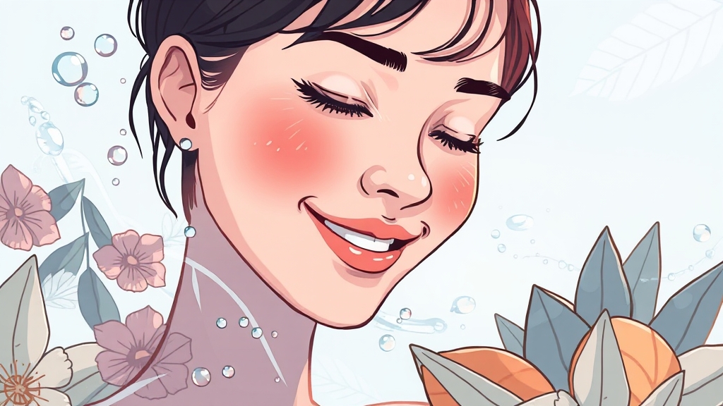 일상 속 피부 관리법 (illustration 스타일)