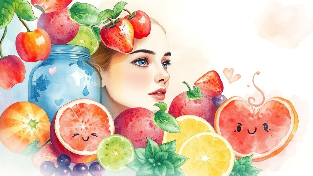 피부 건강을 위한 습관 (watercolor 스타일)