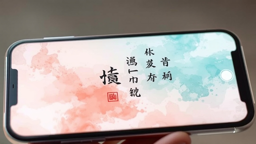 스마트폰 한자 검색 (watercolor 스타일)