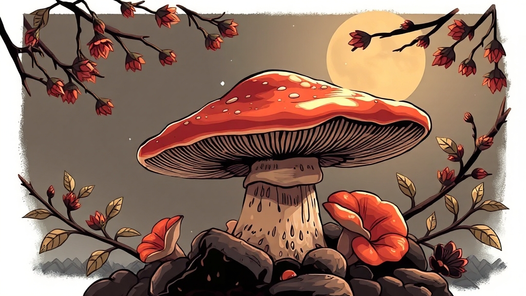 영지버섯, 무엇일까요? (illustration 스타일)