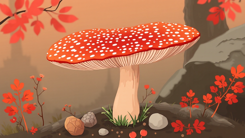 자연산 영지버섯, 어떻게 구별할까요? (illustration 스타일)