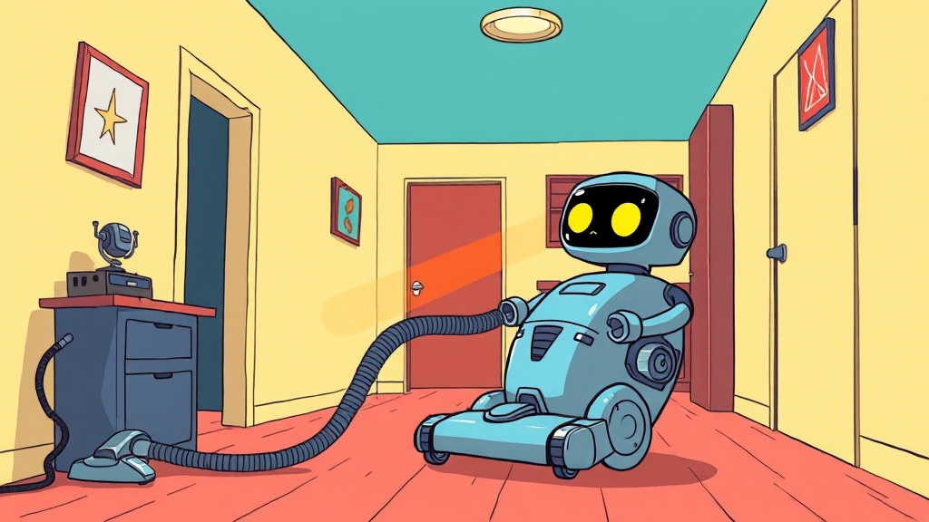 로봇청소기 해킹, 어떤 위험이? (cartoon 스타일)