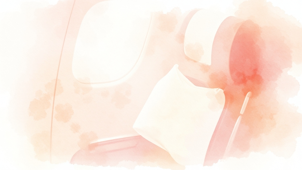 기내 충전 시 안전 & 유의사항 (watercolor 스타일)