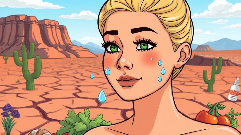 피부 건조 원인과 해결 (cartoon 스타일)