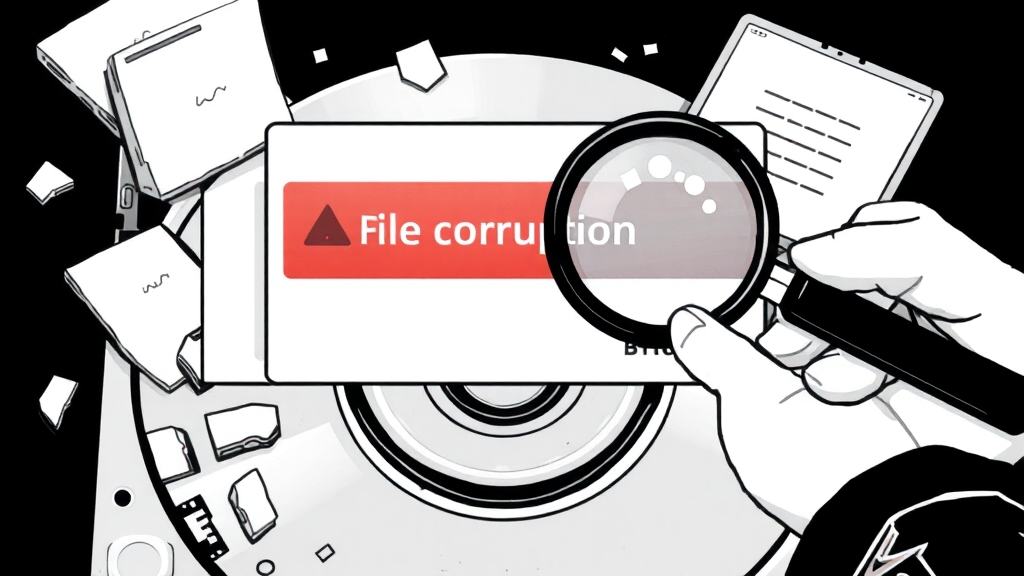 파일 손상 및 읽기 오류 진단 및 복구 (illustration 스타일)