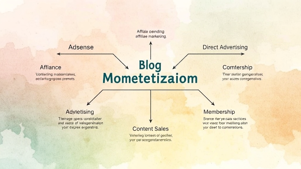 다양한 블로그 수익 모델 (watercolor 스타일)