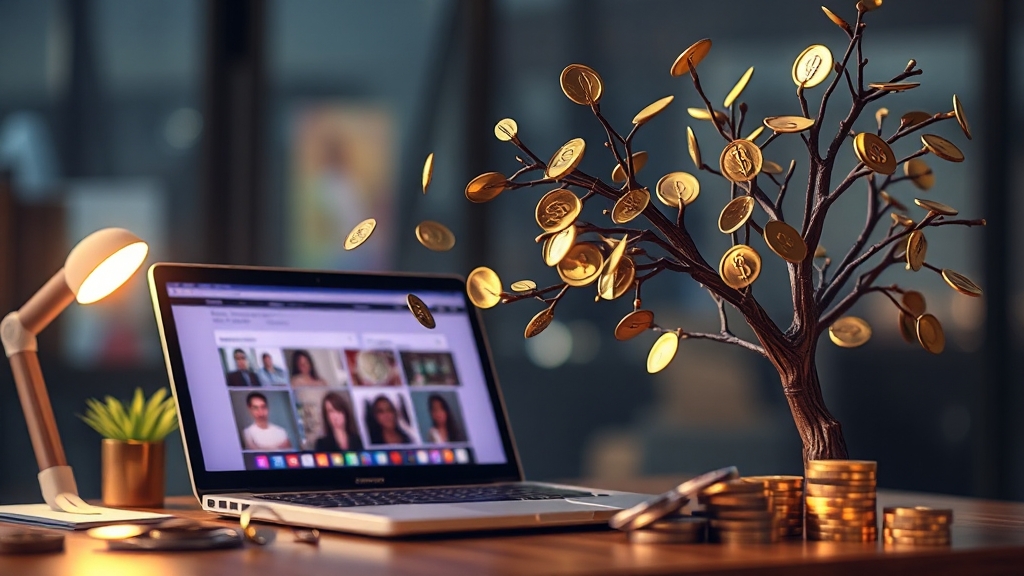 블로그 수익화 성공 사례 (realistic 스타일)