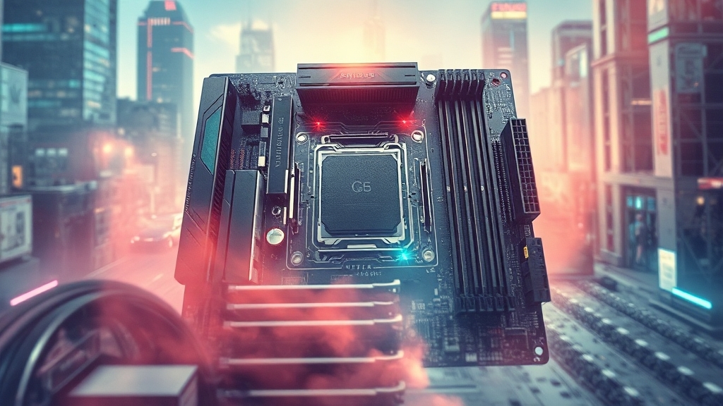 메인보드, 성능 향상의 핵심 (watercolor 스타일)