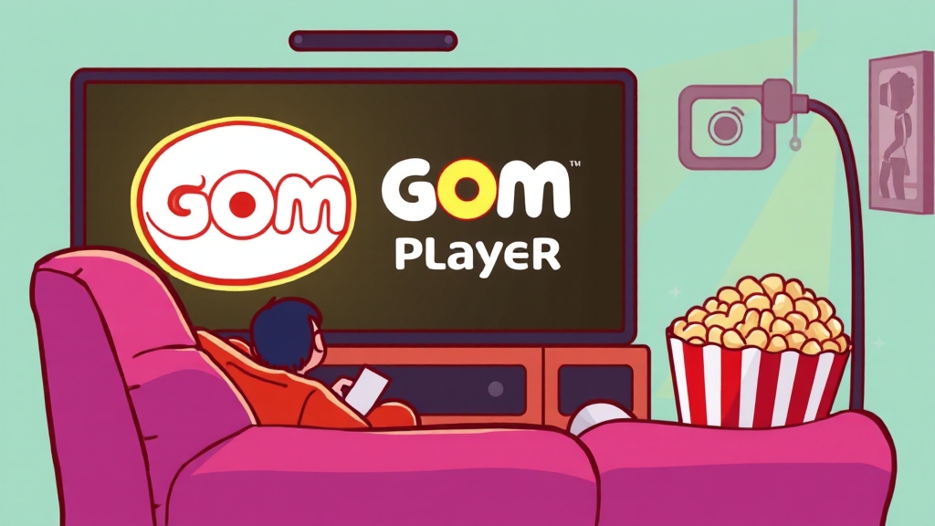 곰플레이어 설치 방법 (최신 버전) (cartoon 스타일)