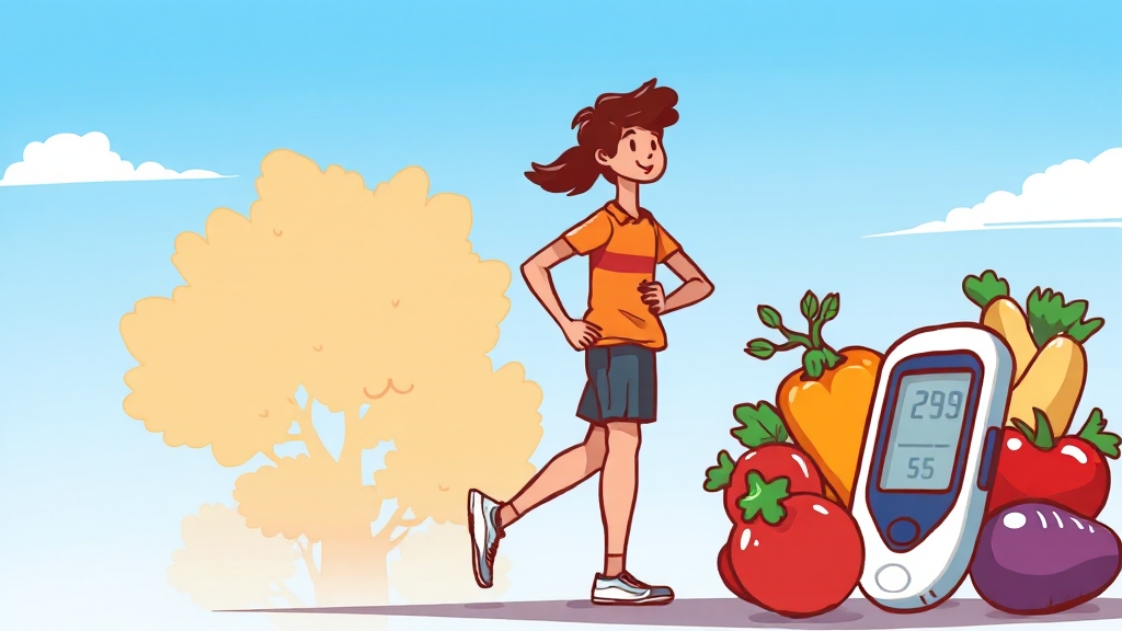 혈당 관리에 좋은 운동 (cartoon 스타일)