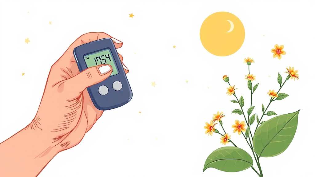 당뇨 관리, 자가 혈당 측정 (illustration 스타일)