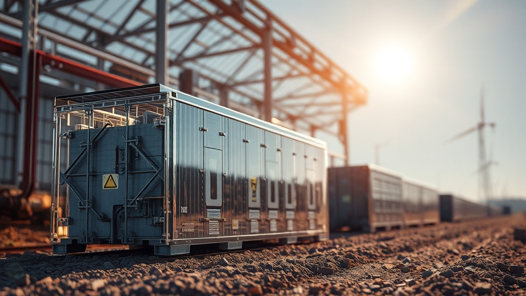 ESS 배터리 기술 비교: LFP 배터리의 부상 (realistic 스타일)