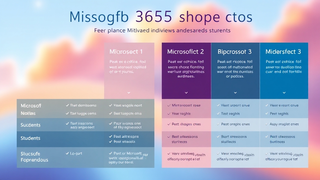 플랜 비교: 개인, 기업, 학생 (realistic 스타일)