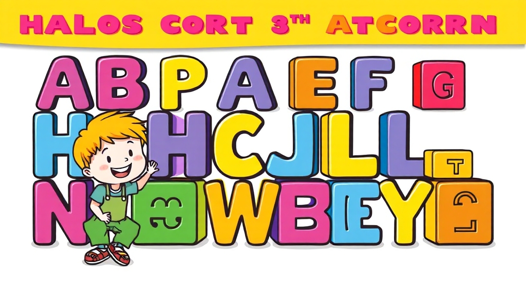 알파벳 & 숫자 워크시트 템플릿 (cartoon 스타일)