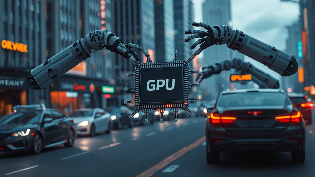 GPU 활용 분야: 게임부터 미래 기술까지 (realistic 스타일)