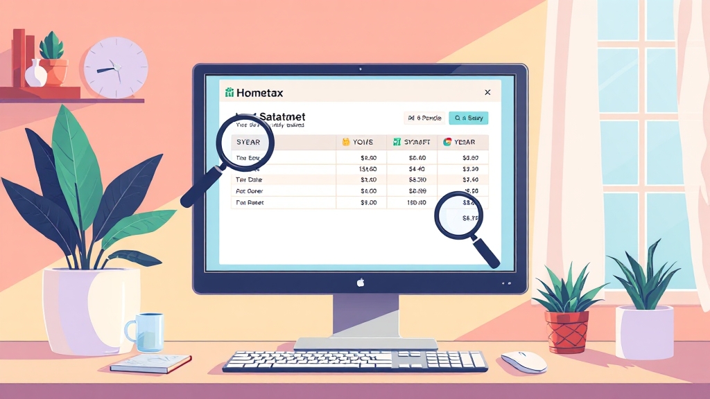 급여명세서, 홈택스에서 확인하는 방법 (PC) (illustration 스타일)