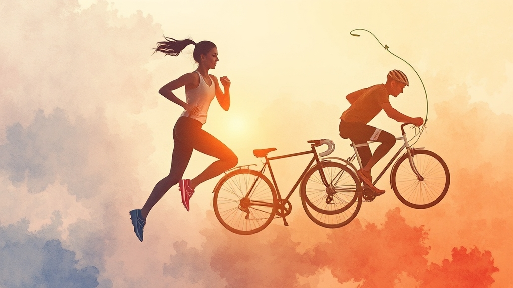 달리기 vs 다른 운동, 칼로리 비교 (watercolor 스타일)