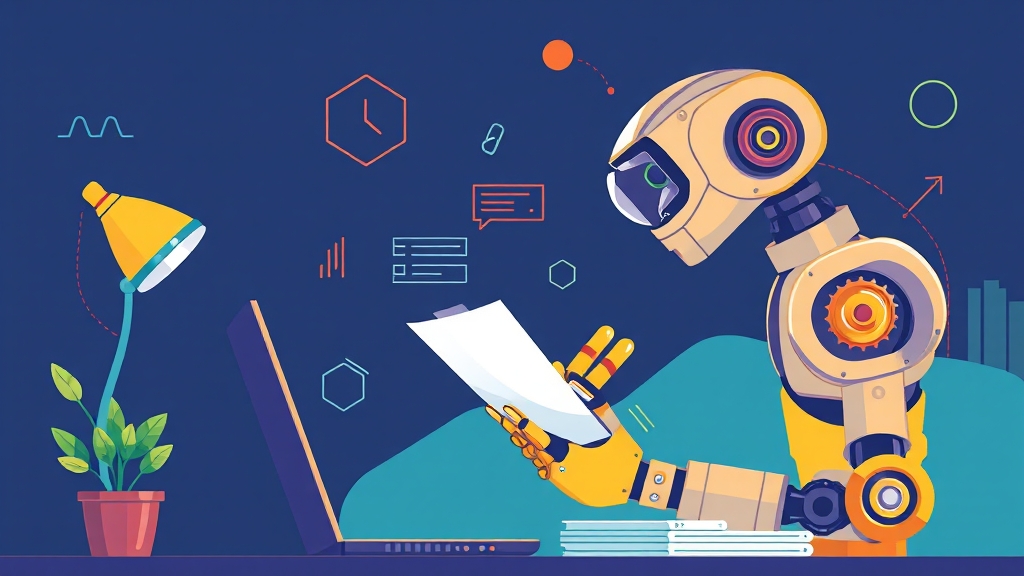 AI 자동화: 생산성 향상 필수 (illustration 스타일)