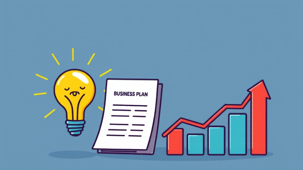 사업계획서 작성 핵심 가이드 (cartoon 스타일)