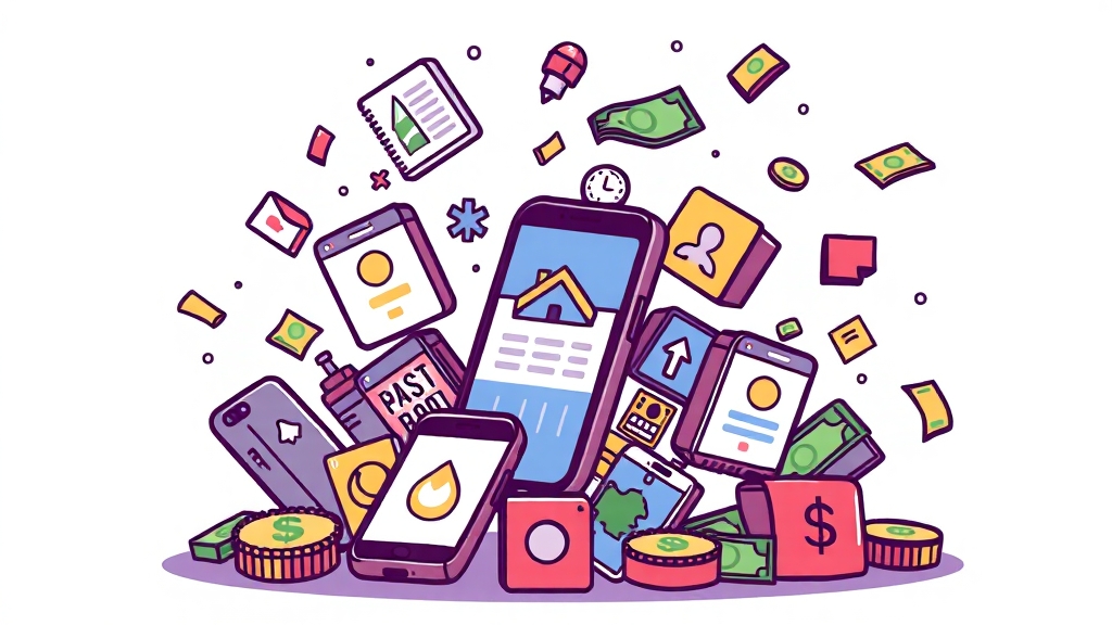 인기 가계부 앱 비교 분석 (cartoon 스타일)