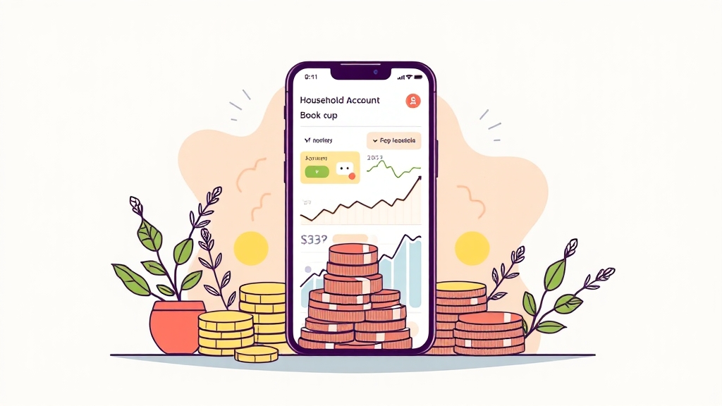 가계부 앱, 재테크 효자템으로 만들기 (illustration 스타일)