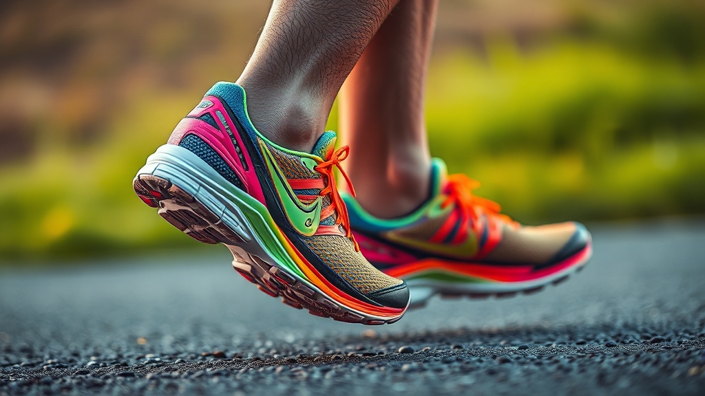 러닝화 종류: 안정화, 템포화, 레이싱화 (realistic 스타일)