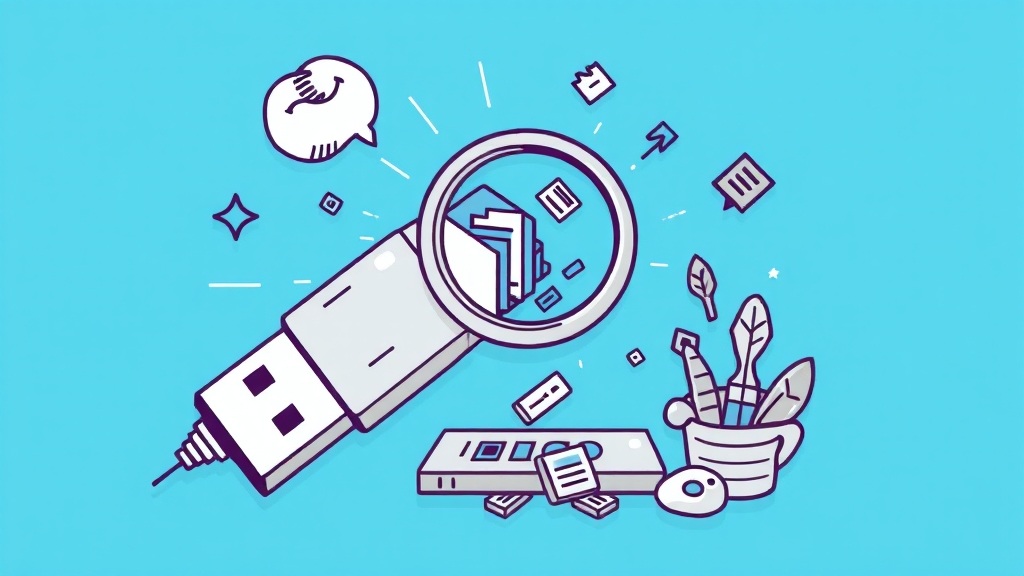 데이터 복구 프로그램 활용 (illustration 스타일)