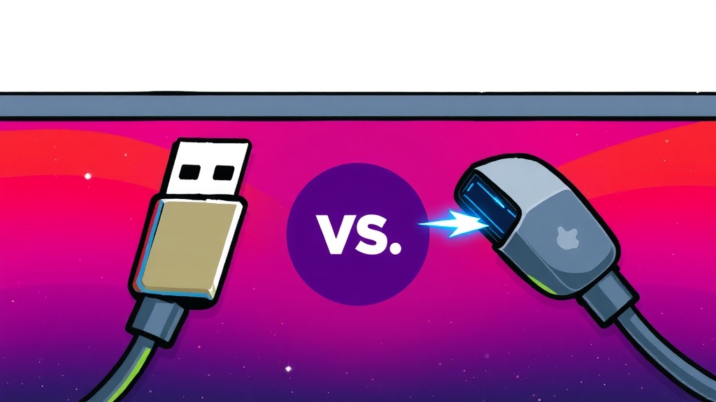 나에게 맞는 선택: USB4 vs 썬더볼트4 (cartoon 스타일)