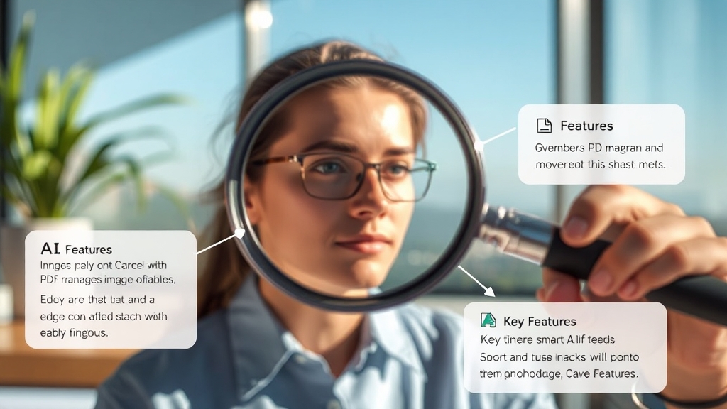 PDF 편집 프로그램 주요 기능 비교 (realistic 스타일)