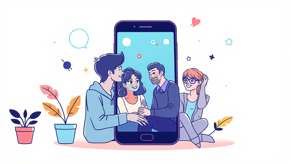 다자간 통화란? (illustration 스타일)