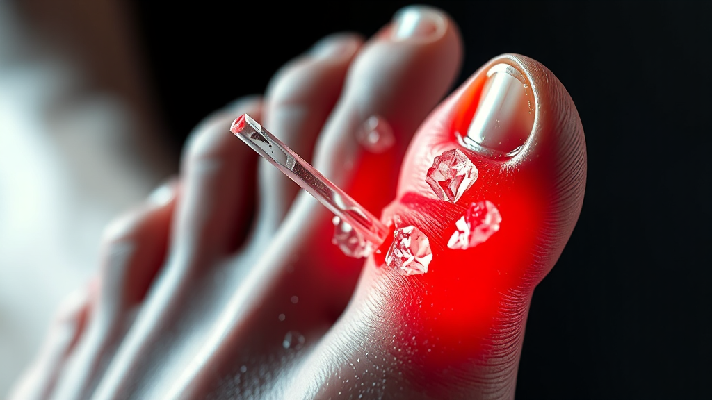 통풍과 관절 건강의 관계 (realistic 스타일)