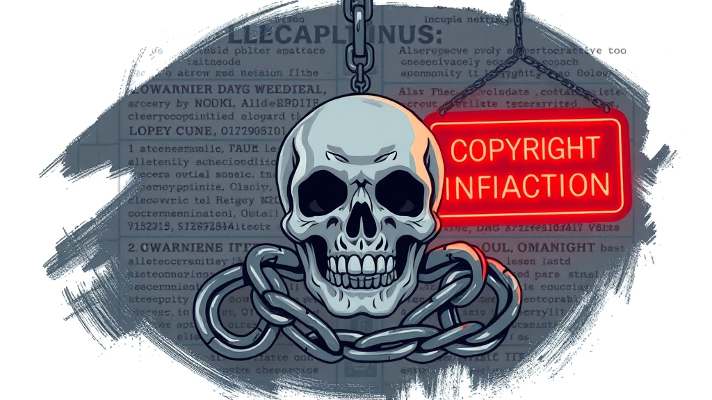 저작권 침해 시 법적 책임 (illustration 스타일)