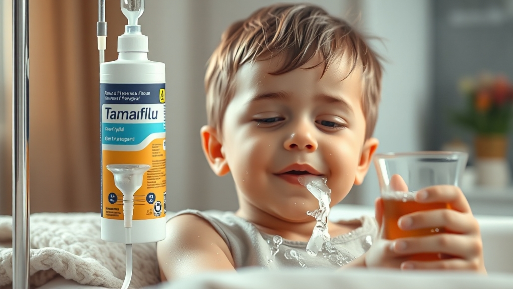 독감 치료: 약물, 수액, 자가 관리 (realistic 스타일)