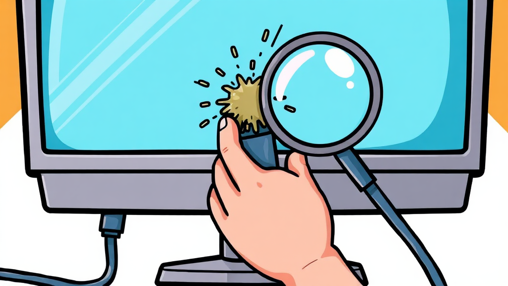 케이블 문제 해결 및 관리 (cartoon 스타일)