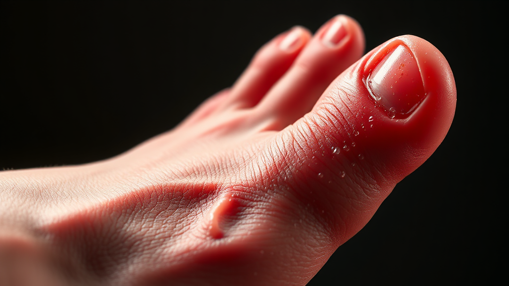 통풍의 증상 및 진행 과정 (realistic 스타일)