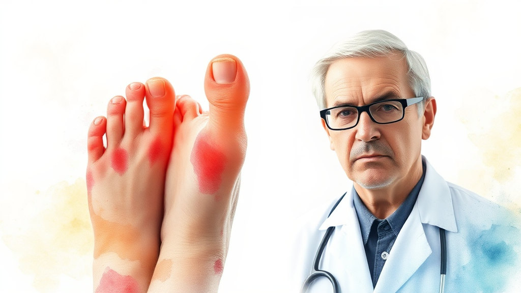 통풍 진단 방법 (watercolor 스타일)