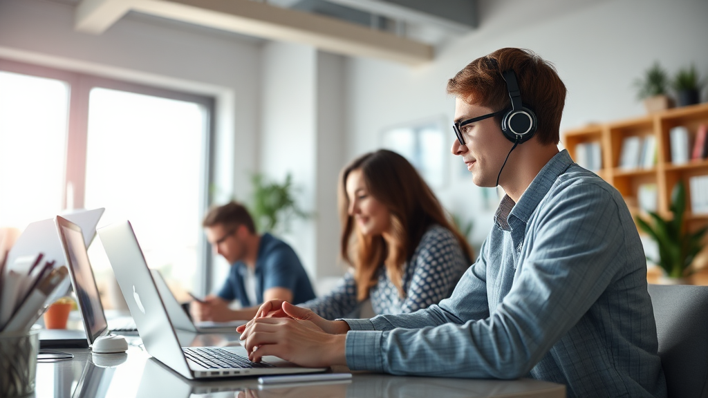 AI 협업툴, 재택근무 생산성 높이는 비결은? (realistic 스타일)