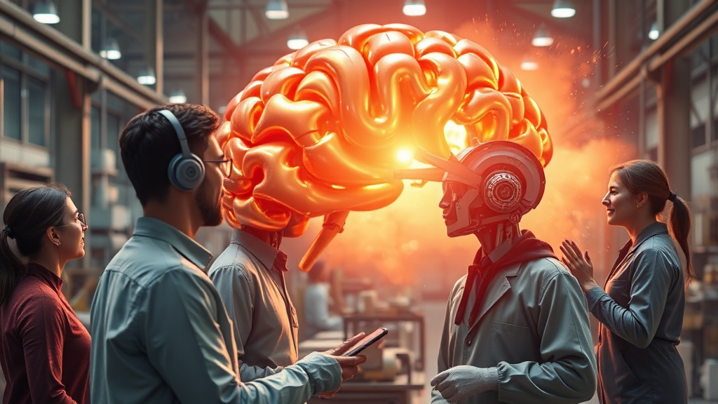 AI 협업툴 도입 효과, 기업 생산성 향상! (realistic 스타일)