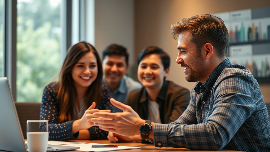 AI 협업툴, 실제 활용 사례는? (realistic 스타일)