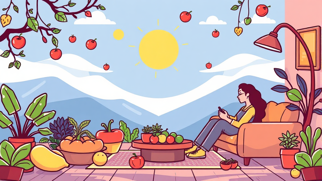 혈관 건강 위한 생활 습관 (cartoon 스타일)