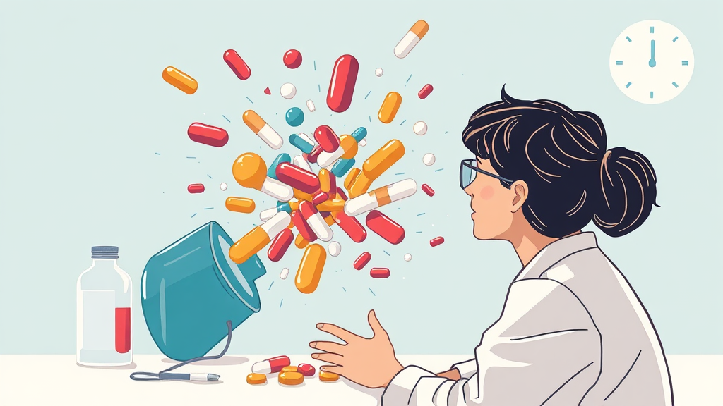 실수 1: 약물 상호작용 간과 (illustration 스타일)