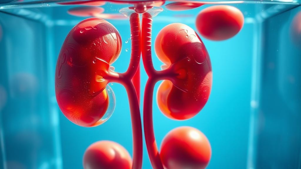 신장의 역할과 중요성 (realistic 스타일)